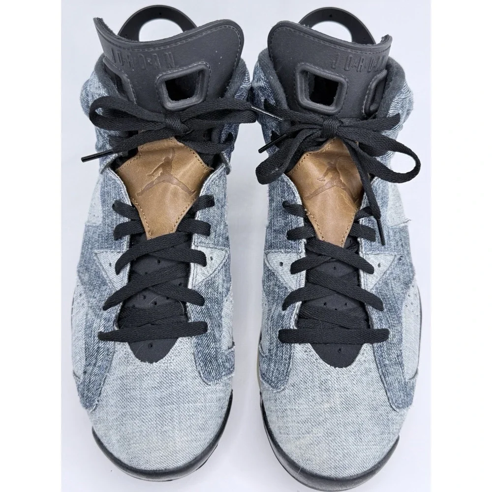 Air Jordan 6 Retro Washed Denim Mens 10.5 Blue Black CT5350-401 Basketball